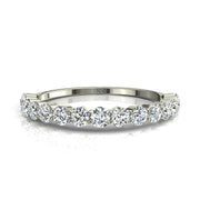Demi-alliance 15 diamants synthétiques ronds 0.75 carat or blanc Daniela